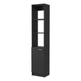 thumbnail image 2 of DUOSONG Kansas Linen Cabinet, Three Shelves, One Cabinet Black Engineered Wood Furniture Bedroom Furniture Dressers, Chests & Wardrobes, 2 of 7