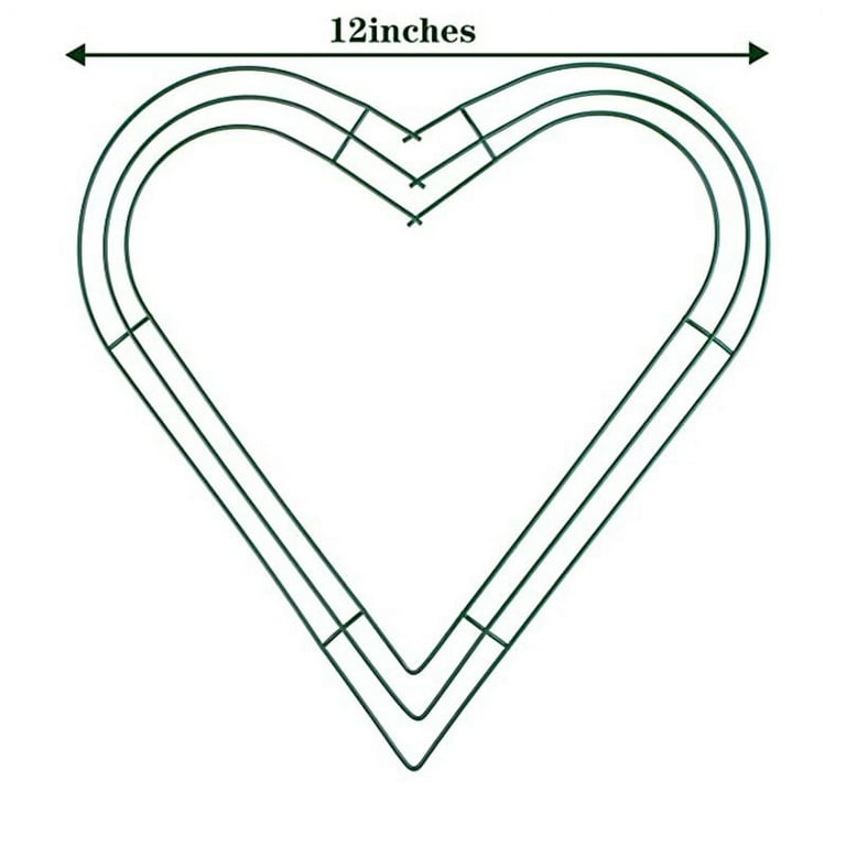 3 Pack Heart Metal Wreath 12 Inch Heart-shaped Wire Wreath Frame For Home  Wedding Valentine's Day D