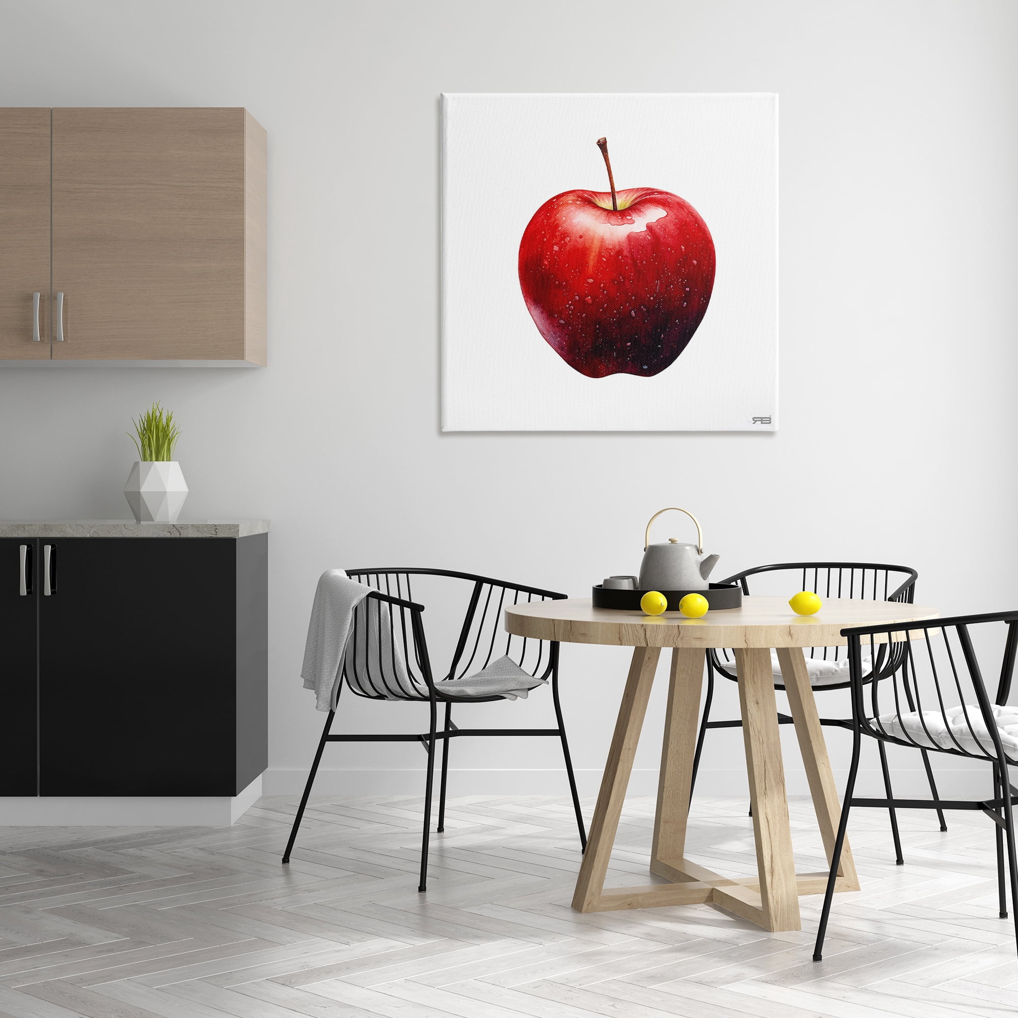Stupell Industries Bold Red Apple Food & Beverage Painting Gallery Wrapped Canvas Art Print Wall Art, 36 x 36