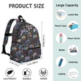 thumbnail image 6 of Colorful Game Controller Pattern Backpack for School,Schoolbag with Adjustable Shoulder Straps & Padded Back,13.4"x11"x4.7", 6 of 6