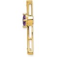 thumbnail image 2 of 14k Yellow Gold Amethyst and Diamond Cross Chain Slide - 26.75mm, 2 of 5