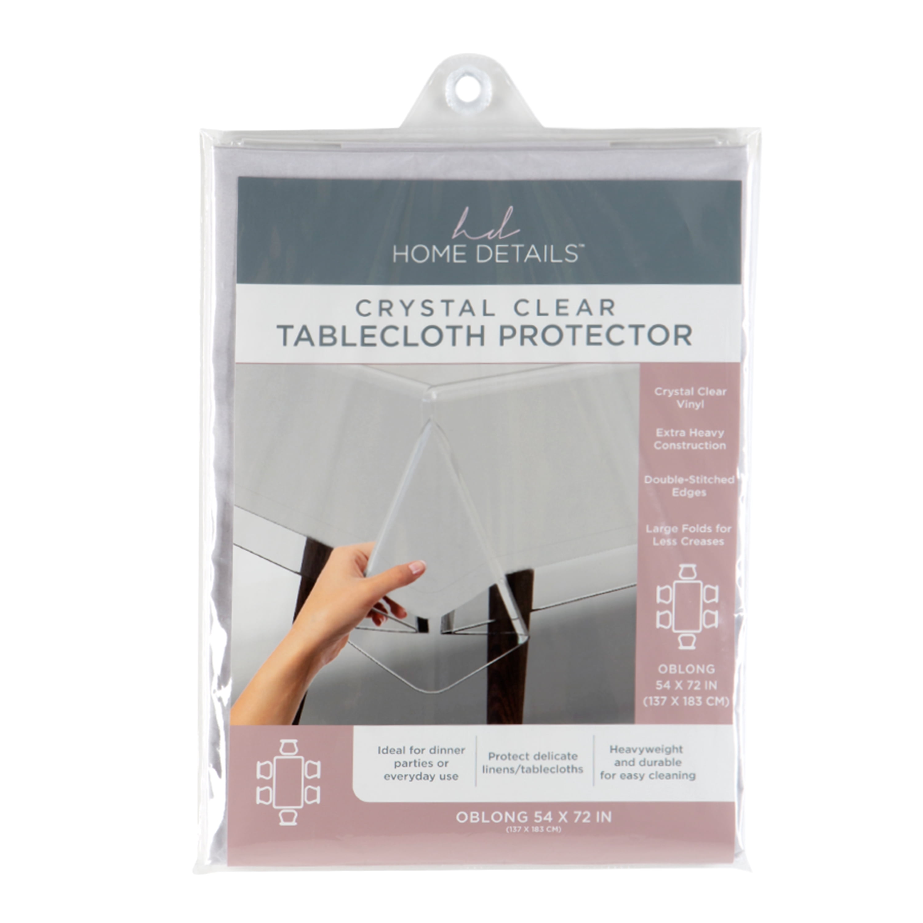 Home Details Oblong 54"x 72" Crystal Clear Tablecloth Protector