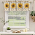 thumbnail image 2 of 2 Pack Valances for Window, Vintage Sunflower Short Curtains for Kitchen Bedroom Living Room, Wooden Yellow Summer Botanical Floral Retro Rod Pocket Small Window Treatment Valance Drapes 54 x 18 Inch, 2 of 8