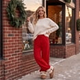 thumbnail image 5 of Stralyhd Womens Sweatpants Wide Leg Fall Winter Sweatpant Baggy Lounge Y2k Elastic Waist Drawstring Pants Sweat Outfits with Pockets Wine S, 5 of 7