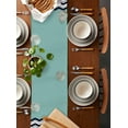 thumbnail image 2 of Black Chevron Table Runner 70 Inches, Geometric Turquoise Wavy Striped White Bed Runner Dresser Scarves Tabletop for Indoor Outdoor Parties/Ceremony/Banquet, 13" x 70", 2 of 8