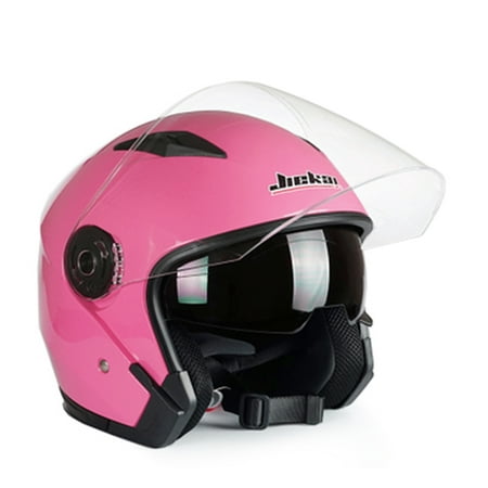 JIEKAI Motorcycle Helmet Open Face Racing Riding Vintage Helmet with Dual Lens for Men (Best Motorcycle Helmet For The Money)