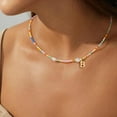 thumbnail image 4 of Turandoss Colorful Beaded Initial Choker Pearl Necklace for Women Girls Letter A-Z Cute Jewelry Trendy Personalized Birthday First Communion Gifts for Women Teen Girl, 4 of 8