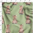 thumbnail image 3 of Soimoi Green polyester Crepe Fabric Pig Animal Printed Craft Fabric by the Yard 52 Inch Wide, 3 of 5