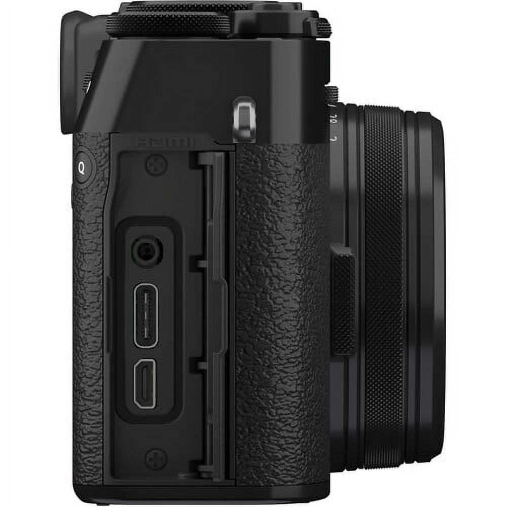 FUJIFILM X100VI Digital Camera (Black) (16821913) + 2 x 64GB Card + Card Reader + 2 x NP-W126 Battery + Charger + LED Light + Corel Photo Software + Case + Flex Tripod + Memory Card Wallet + More
