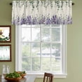 thumbnail image 3 of Lavender Eucalyptus Curtain Valances for Windows, Kitchen Valance Window Treatments Panel 2 Pack, Retro Country Botanical Flowers Leaves Rod Pocket Short Curtains for Bathroom Bedroom 42 x 12 Inch, 3 of 8