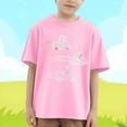 thumbnail image 2 of Tisuna Pullover Tops For Kids Child Dinosaur Print Short Sleeve Crew Neck Shirt Fashion Lightweight Boys Girls Summer Tees Pink Size 3-4 Years, 2 of 4