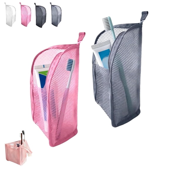 Standing Toiletry Bag for Women, Portable Lightweight Travel Toiletry Bag, Mesh Large Capacity Cosmetic Waterproof Bag for Travel, Toothbrush, and Toothpaste