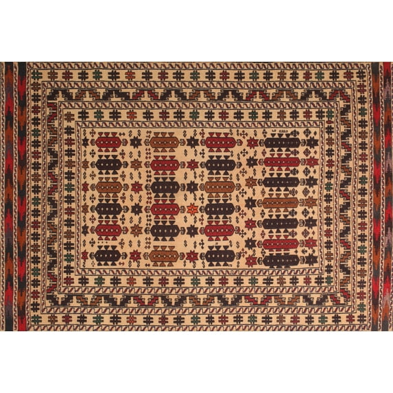 Ahgly Company Indoor Rectangle Traditional Mango Orange Southwestern Area Rugs, 3' x 5'