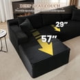 thumbnail image 4 of Muumblus Modular Sectional Sofa, Oversized L-Shape Cloud Couch, Modern Corduroy Sleeper Couches for Living Room, No Assembly Required, Black (Left Facing Chaise), 4 of 11