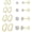 Style 2, variant on 11 Pairs 316L Stainless Steel Hoop Earrings Cubic Zirconia Stud Earrings for Women Men