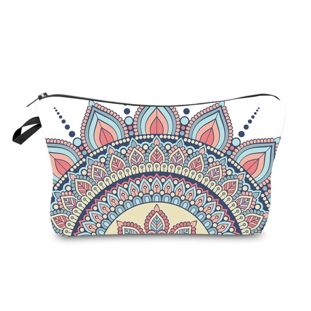 Bolsa de cosméticos con estampado de flores para mujer, bolsa de viaje multifuncional para guardar cosas