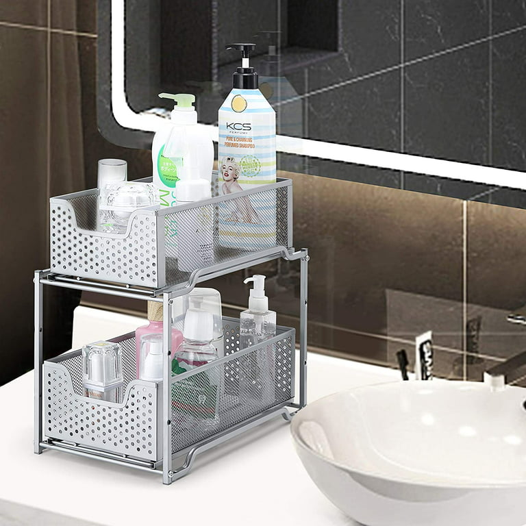 VAVSEA Metal Under Sink Organizers, 2 Tier Bathroom Cabinet