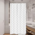 thumbnail image 4 of Riyidecor Cortina de ducha pequeña de 35.8 x 71.7 in, estrecha para RV Walkin, color negro y blanco, moderna cortina de baño con medio pie en zigzag Chevron Camper, accesorios de baño, tela impermeabl, 4 of 5