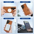 thumbnail image 4 of ELEHOLD Detachable Magnetic Wallet Case for Samsung Galaxy S25, 3-in-1 PU Leather Folio Kickstand  Card Slots Mag Safe Charging Detachable Flip Wallet Case Cover with Card Holder,Brown, 4 of 8