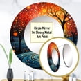 thumbnail image 4 of Designart "Colorful Meditation Transcendence Painting Dot II" Abstract Landscapes Rund Mirror For Wall Decor - Large Multi-Color Round Printed Mirror - Traditional Round Mirror 23" x 23" Inch, 4 of 6