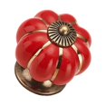 thumbnail image 3 of Langgg Céramique Boutons de Porte de Citrouille Armoire Tirer Poignée Rétro Décoratif Poignée Salon Réparation Quincaillerie Rouge 1Set, 3 of 6