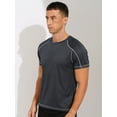 thumbnail image 4 of JanJean Men's Athletic Short Sleeves T-Shirt Quick Dry Performance Tee Shirt Gym Yoga Workout Tops Dark Grey 3XL, 4 of 7