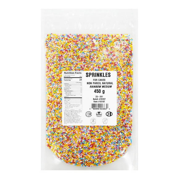 SPRINKLES NON PAREIL NATURAL MEDIUM RAINBOW 450 g