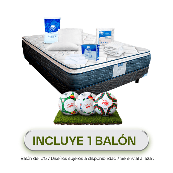 Colchón Queen Size + Box + Protector + Almohadas + Sábanas Restonic  Maverick