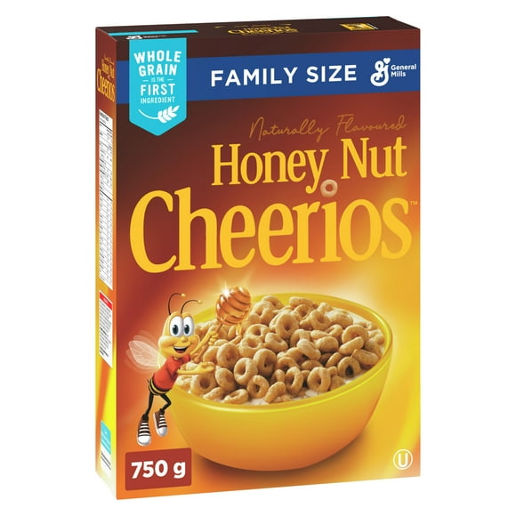 Honey Nut Cheerios Breakfast Cereal, Family Size, Whole Grains, 725 g, 725 g