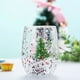 thumbnail image 4 of Taza de Navidad de cristal de lentejuelas de doble flujo resistente al calor de Navidad de 300ml taza de leche de árbol de Navidad de copo de nieve de dibujos animados encantadores Sincero Electrónica, 4 of 4