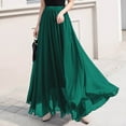 thumbnail image 2 of Bovxnpu Plus Size Skirts For Women, Womens Long Maxi Skirts High Waist A Line Casual Skirts, Womens Fashion Solid Color High Waist Elastic Waist Beach Skirt XL, 2 of 7