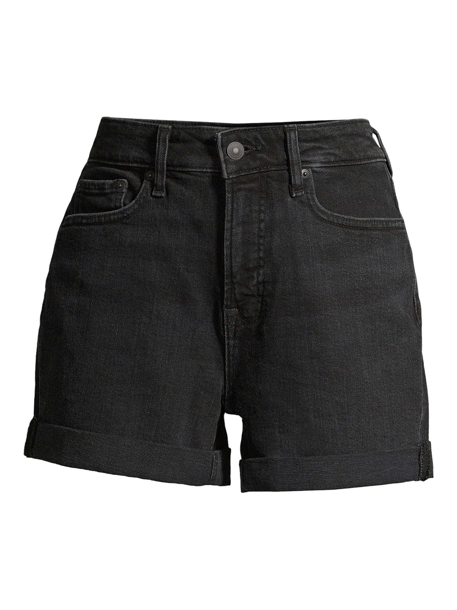 Free Assembly Women’s Rolled Cuff Jean Shorts, 4” Inseam, Sizes 0-22
