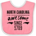 thumbnail image 3 of Inktastic North Carolina Awesome Since 1789 Boys or Girls Baby Bib, 3 of 4