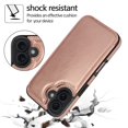 thumbnail image 3 of Funda para iPhone 17 Wefor de cuero PU con cartera, color oro rosa, 3 of 9