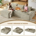 thumbnail image 3 of Aukfa 95" Cloud Sectional Sofa Boneless Couch Modular Sofa Bed for Living Room, 2 Side Pockets, Left Chiase, Camel, 3 of 9