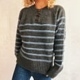 thumbnail image 5 of Yangnuo Womens Striped Loose Sweaters Women's Long-sleeved Round Neck Striped Contrast Color Pullover Loose Knitted Sweater, 5 of 5