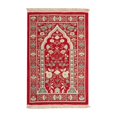 thumbnail image 2 of Alfombra de oración musulmana, alfombra de oración musulmana, rectangular, para mujeres y hombres, con decoración de borlas Rojo, 2 of 10