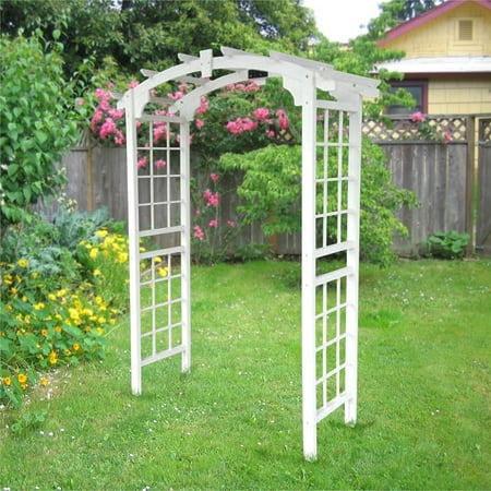 ALEKO WARCH01WH Outdoor Wooden Garden Arbor with Trellis Sides for ...