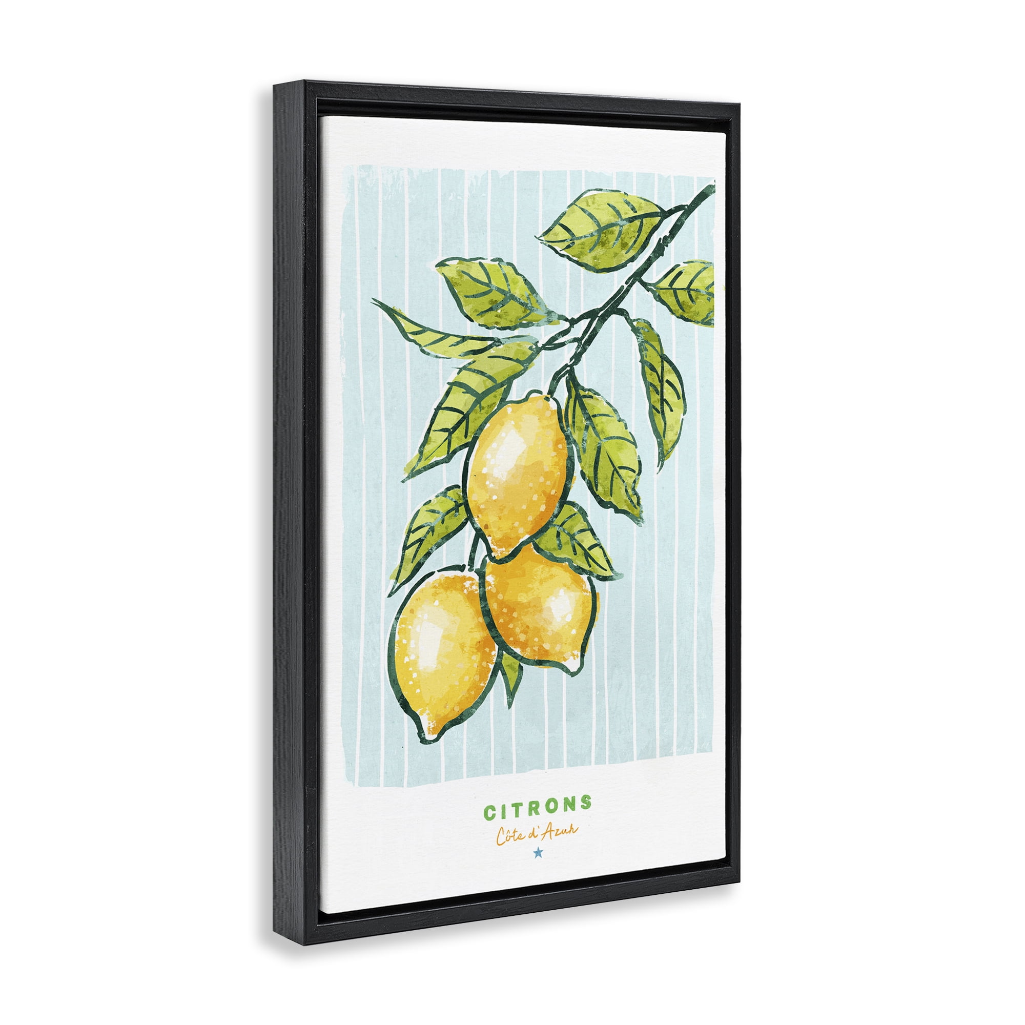Stupell Industries Modern Bistro Lemons Black Framed Floater Canvas Wall Art, design by Chad Barrett