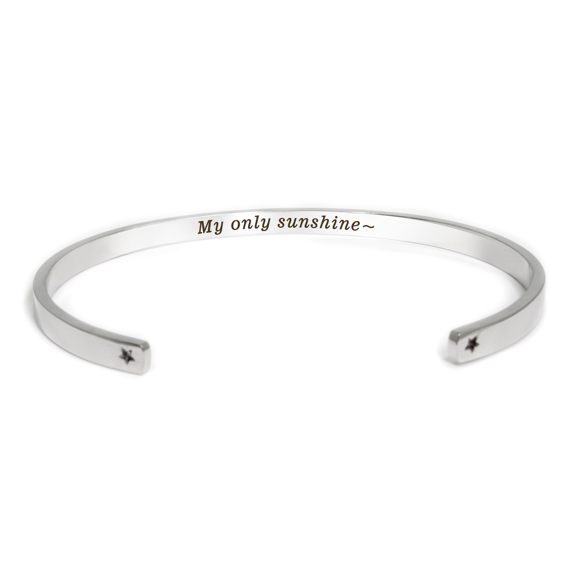 "My only sunshine" Adjustable Silver Stainless Steel Cuff Bangle Mother's Day Gift Set