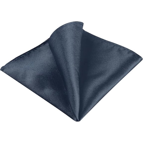 Men's Pocket Squares Handkerchiefs Solid Color for Wedding Party Navy Blue