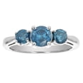 thumbnail image 2 of Vir Jewels 1.50 CTTW 3 Stone Blue Diamond Engagement Ring in 14K White Gold Round Size 7, 2 of 5