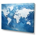 thumbnail image 2 of Designart "Majestic Blues On The World Map I" World Map Canvas Wall Art, 2 of 7