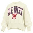 thumbnail image 2 of Women's Pressbox Natural Ole Miss Rebels Oversized Waist-Length Crewneck Sweatshirt, 2 of 3