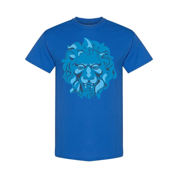 Blue Lion Head T-Shirt Men -Image by Shutterstock, Male 3X-Large