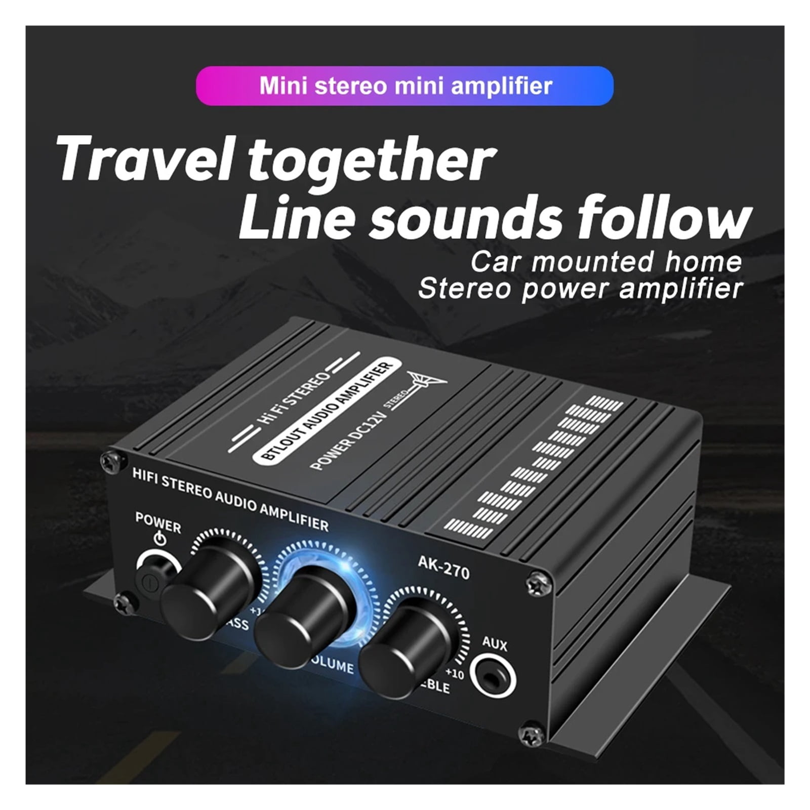 AK380/AK270/AK170 800W 12V Hifi Power Amplifier Stereo Home Car Amp Car Speaker Class D Car Home Sound Power Amp