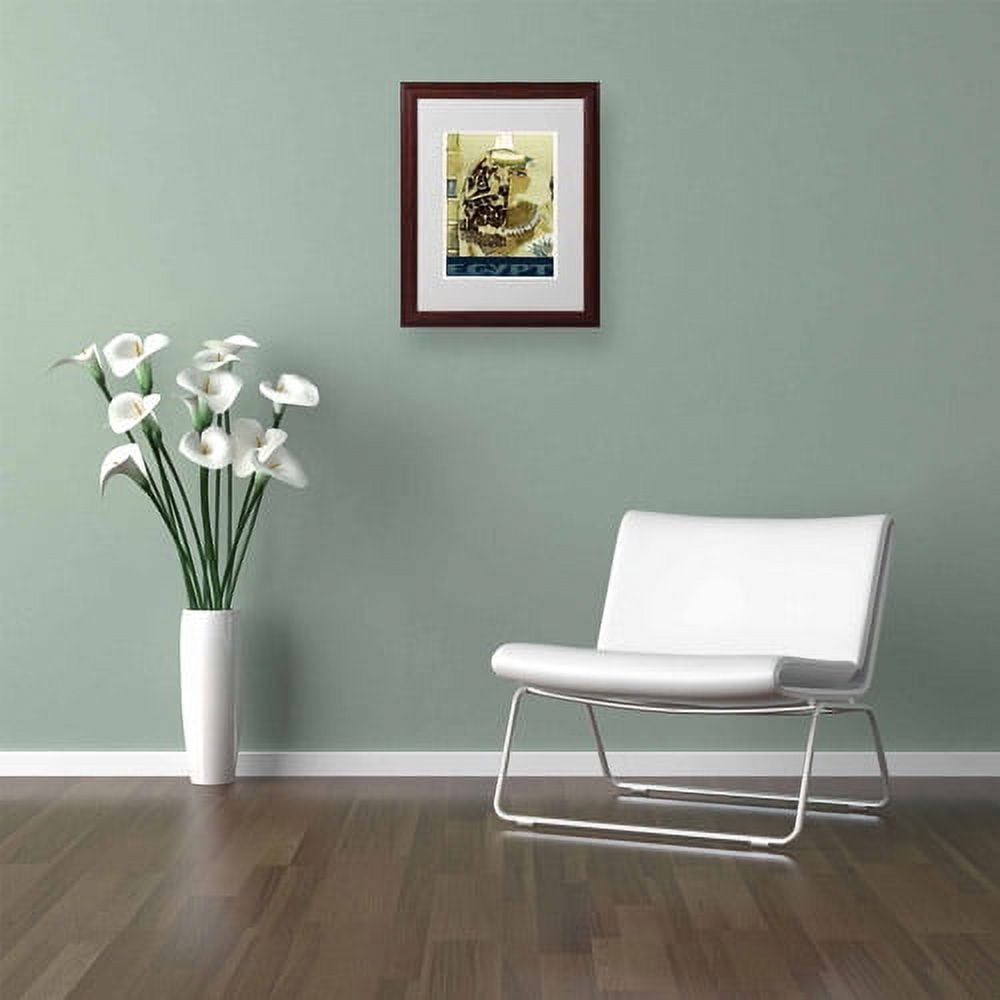 Trademark Fine Art "Visit Egypt Cleopatra" Matted Framed Art by Vintage Apple Collection, Wood Frame