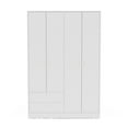 Polifurniture Denmark 4 Door Bedroom Armoire with Drawers, White