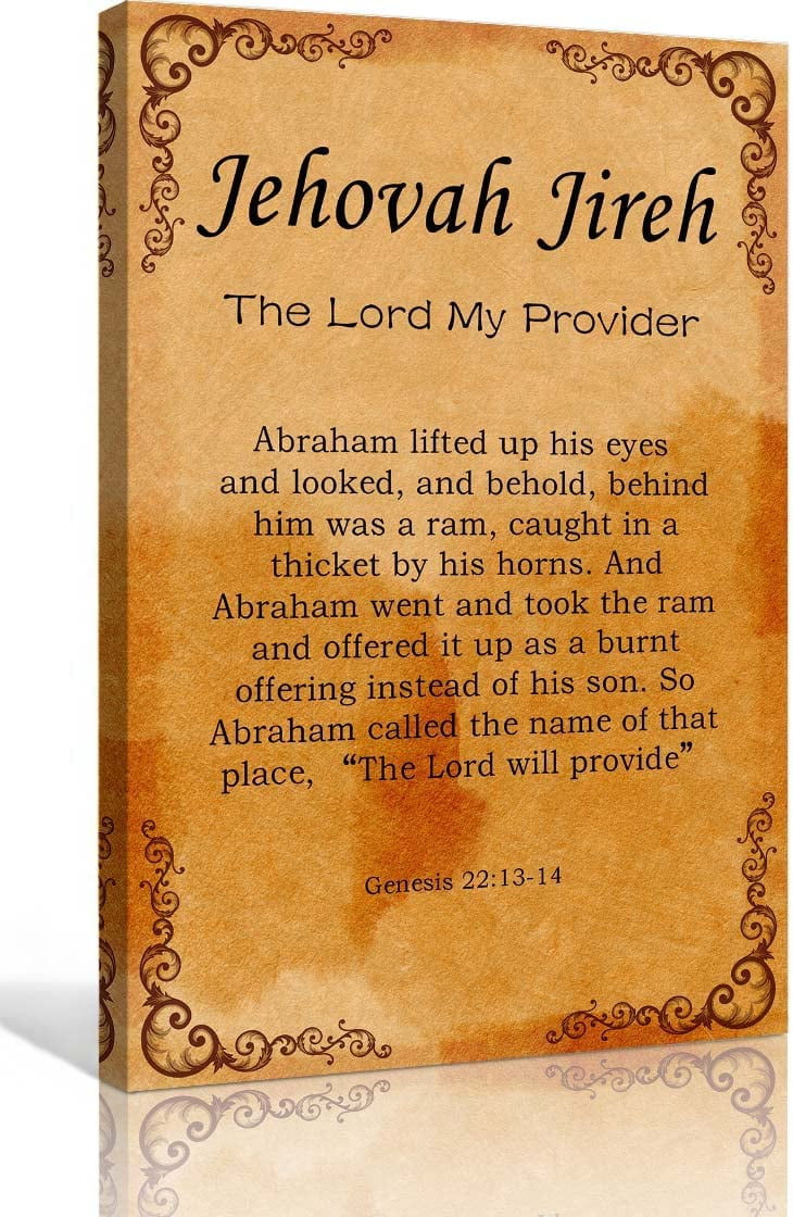 Jehovah Jireh Wall Art Framed Quotes Poster Vintage Genesis 22 13 14 jehovah-jireh-wall-art-framed-quotes-poster-vintage-genesis-22-13-14