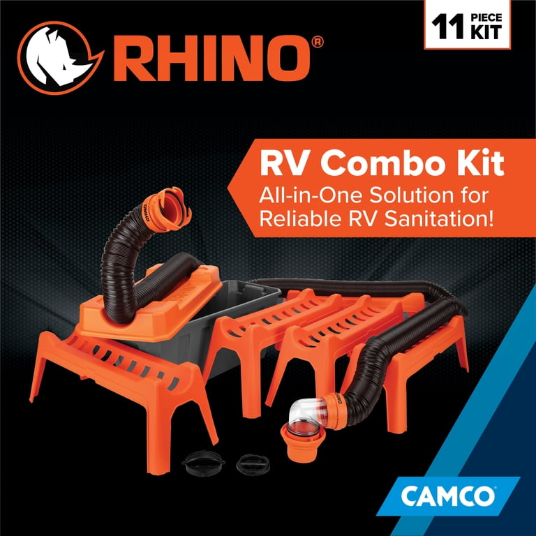 2 pack) Camco Rhino 12-Piece RV Sewer Kit, 20-ft Sewer Hose